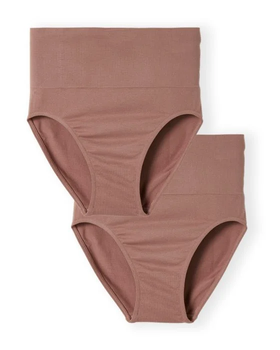 Lot de 2 culottes sans couture taille haute effet ventre plat