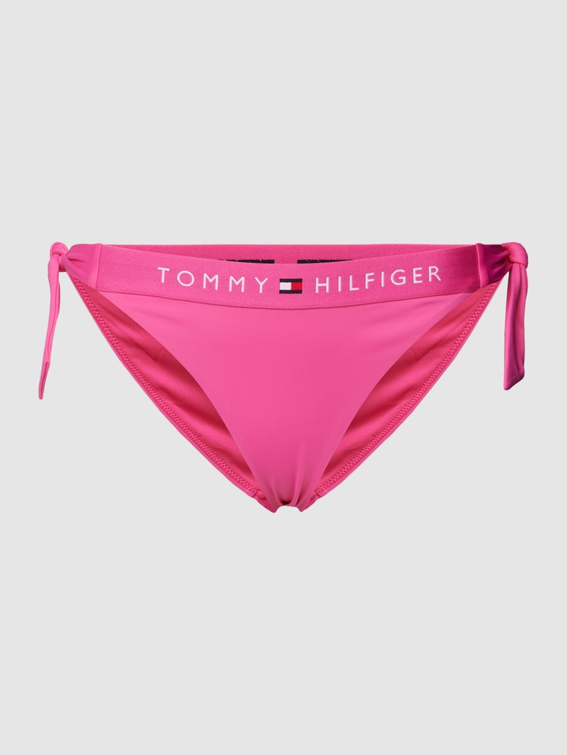 Bikini-Hose mit Logo-Bund in pink