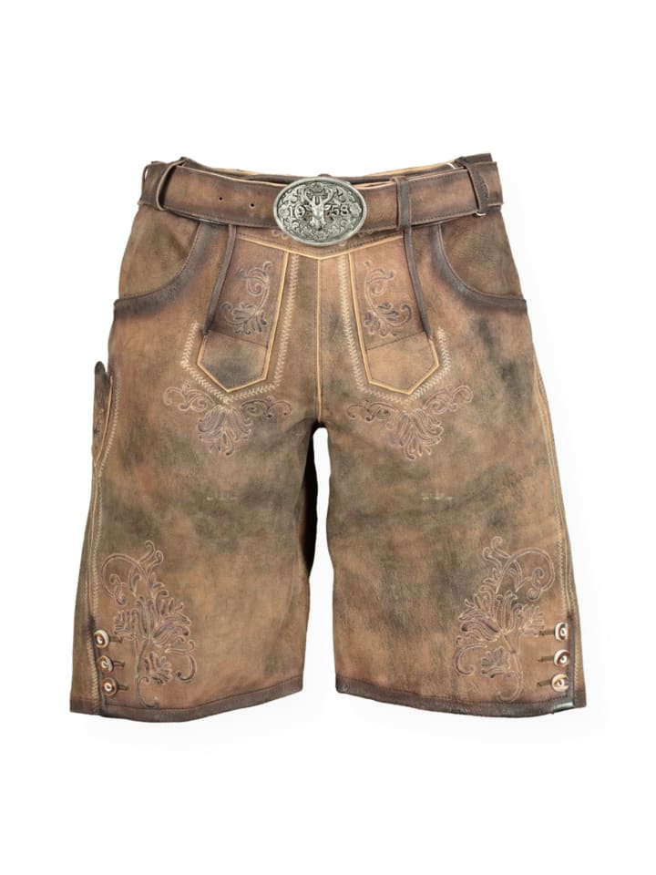 KRÜGER Lederhose in Braun günstig kaufen