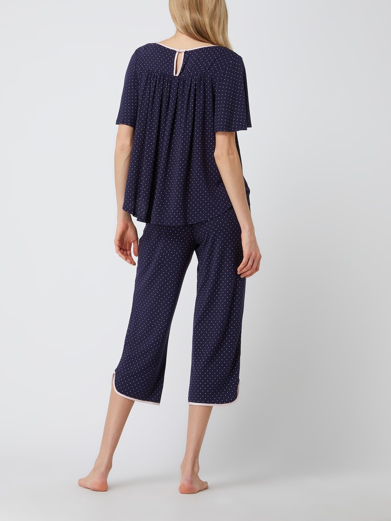 Pyjama mit Punktmuster in marineblau