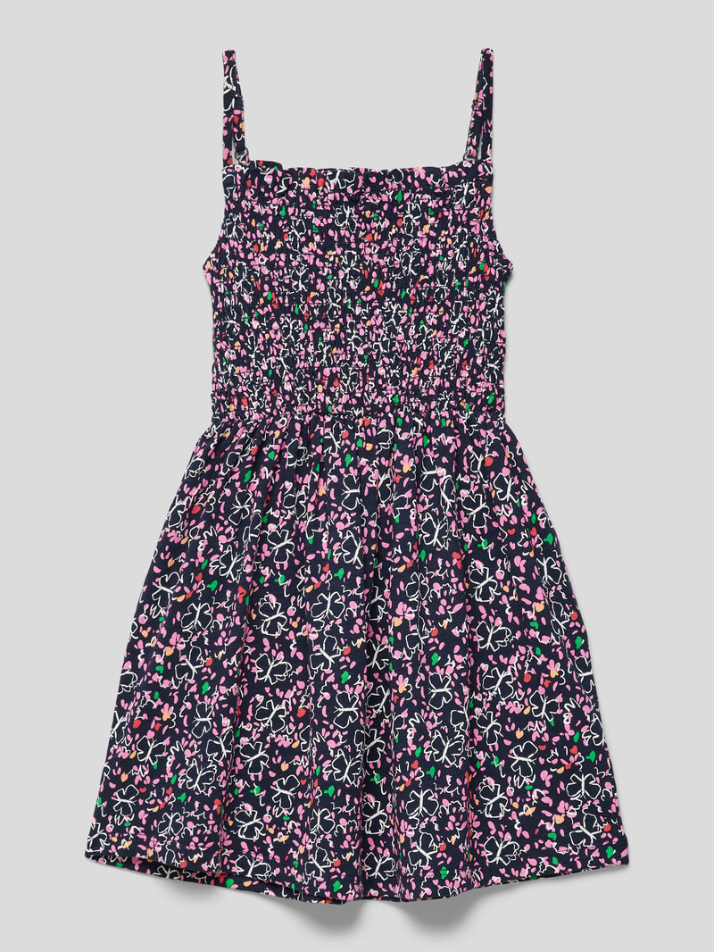 Kleid mit Allover-Print in marineblau