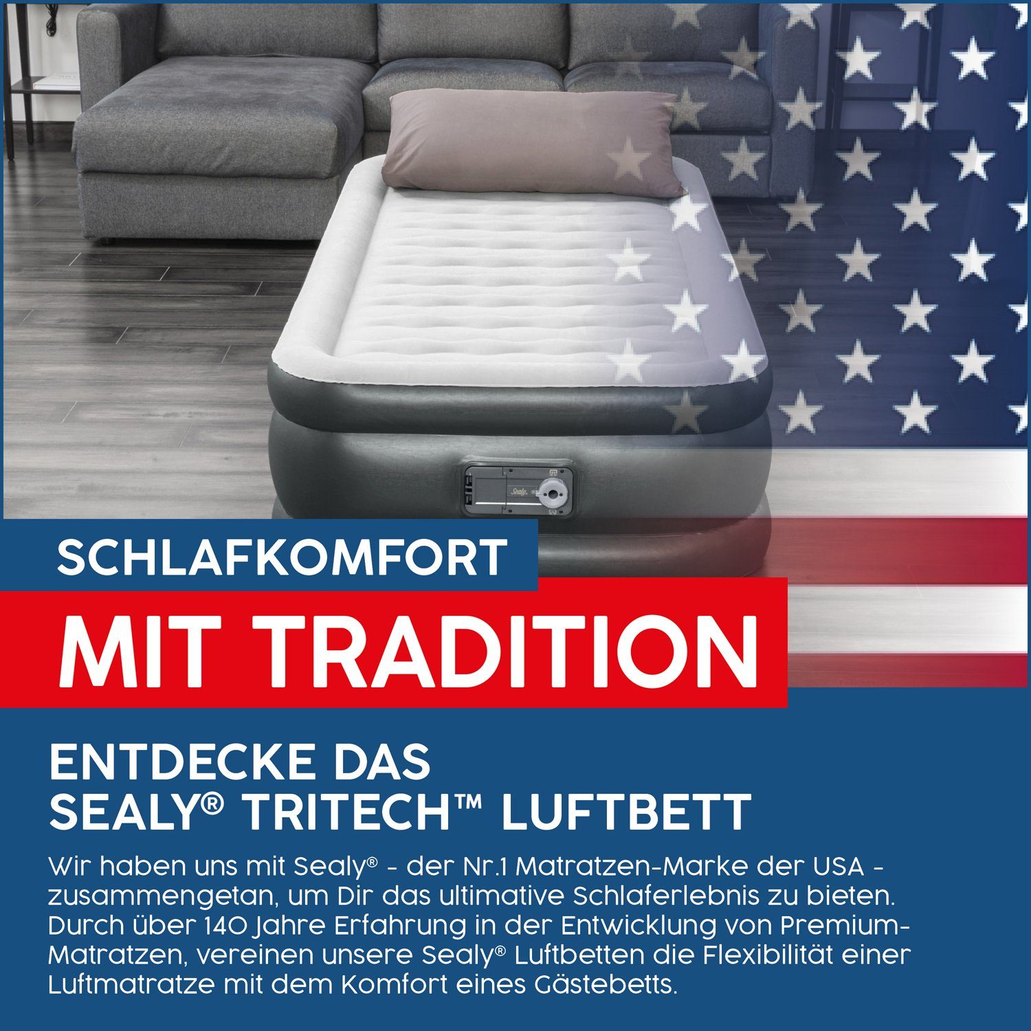 Bestway Luftbett Single 1 Person selbstaufblasend beflockt 191 x 97 x 46 cm