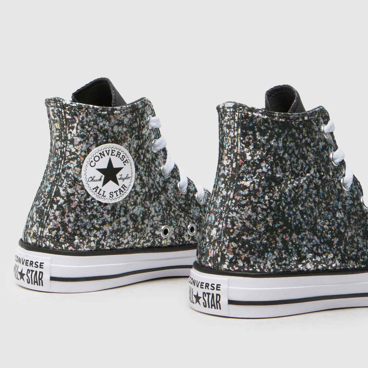 Converse svarta multifärgade all star hi glitter flickor ungdomsskor
