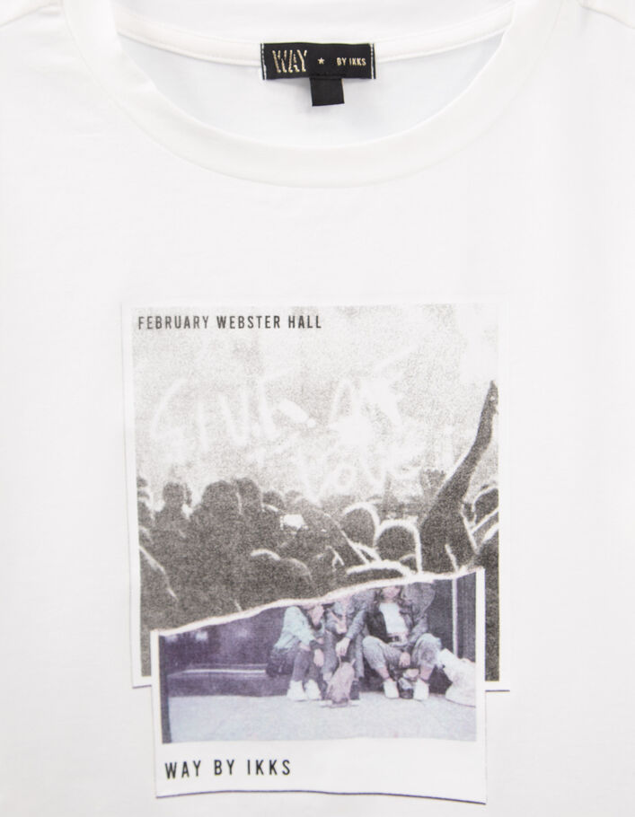 T-shirt blanc cropped visuel concert fille