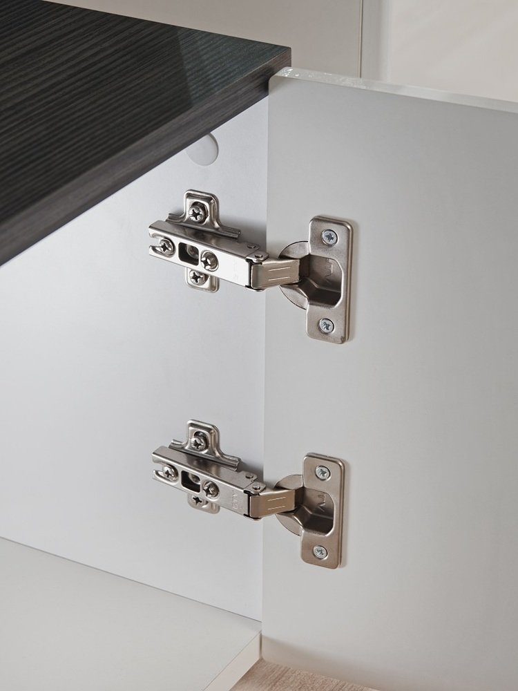 Stylefy Wohnwand Irvine, (Wohnmöbel, Wohnzimmer-Set, Set (4-St), bestehend aus 2xStandvitrine, 1xLowboard, 1xWandboard, inkl. LED-Beleuchtung, mit Glaseinsatz,variabel stellbar und hängbar, Hochglanzfronten