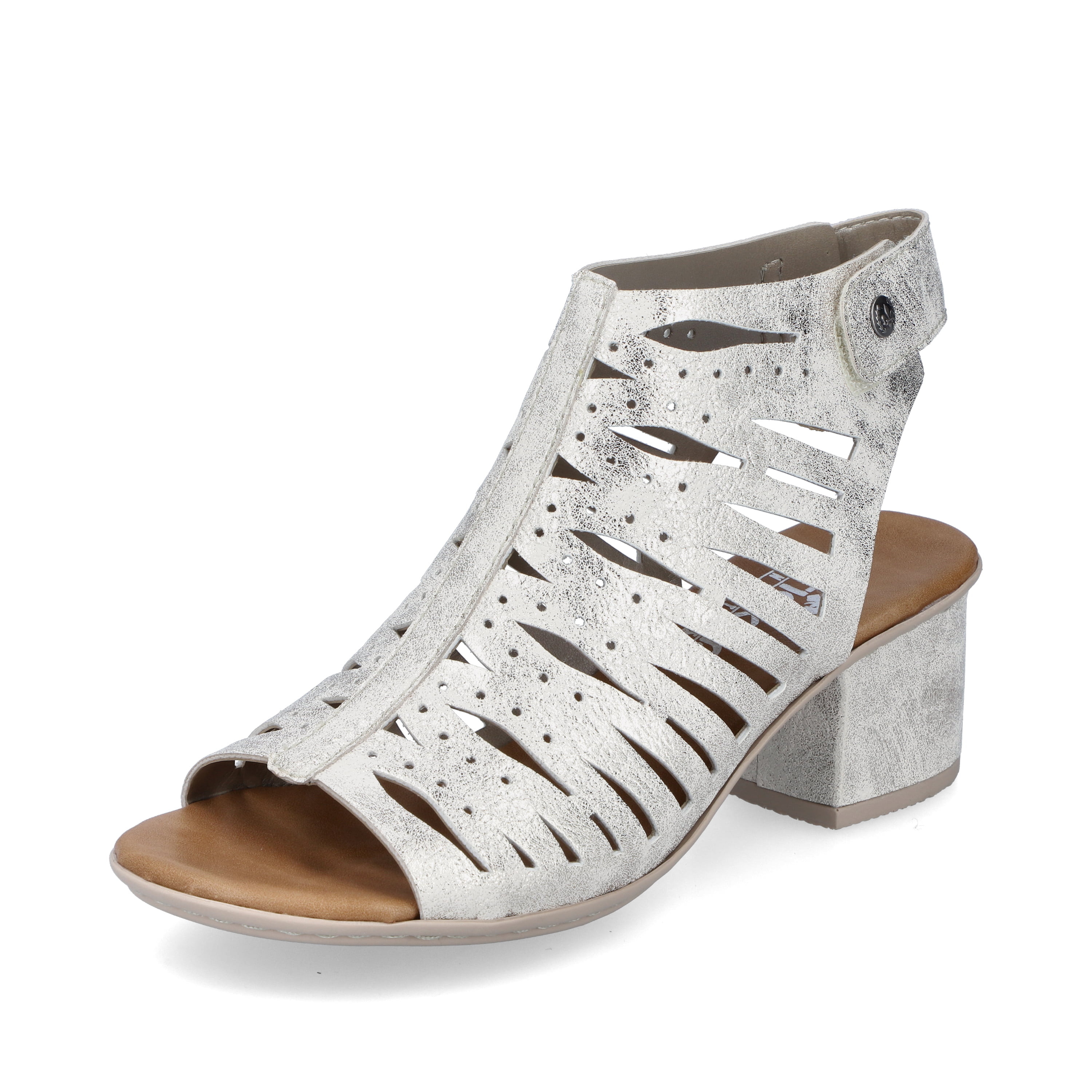 Rieker Damen Riemchensandaletten silber-metallic