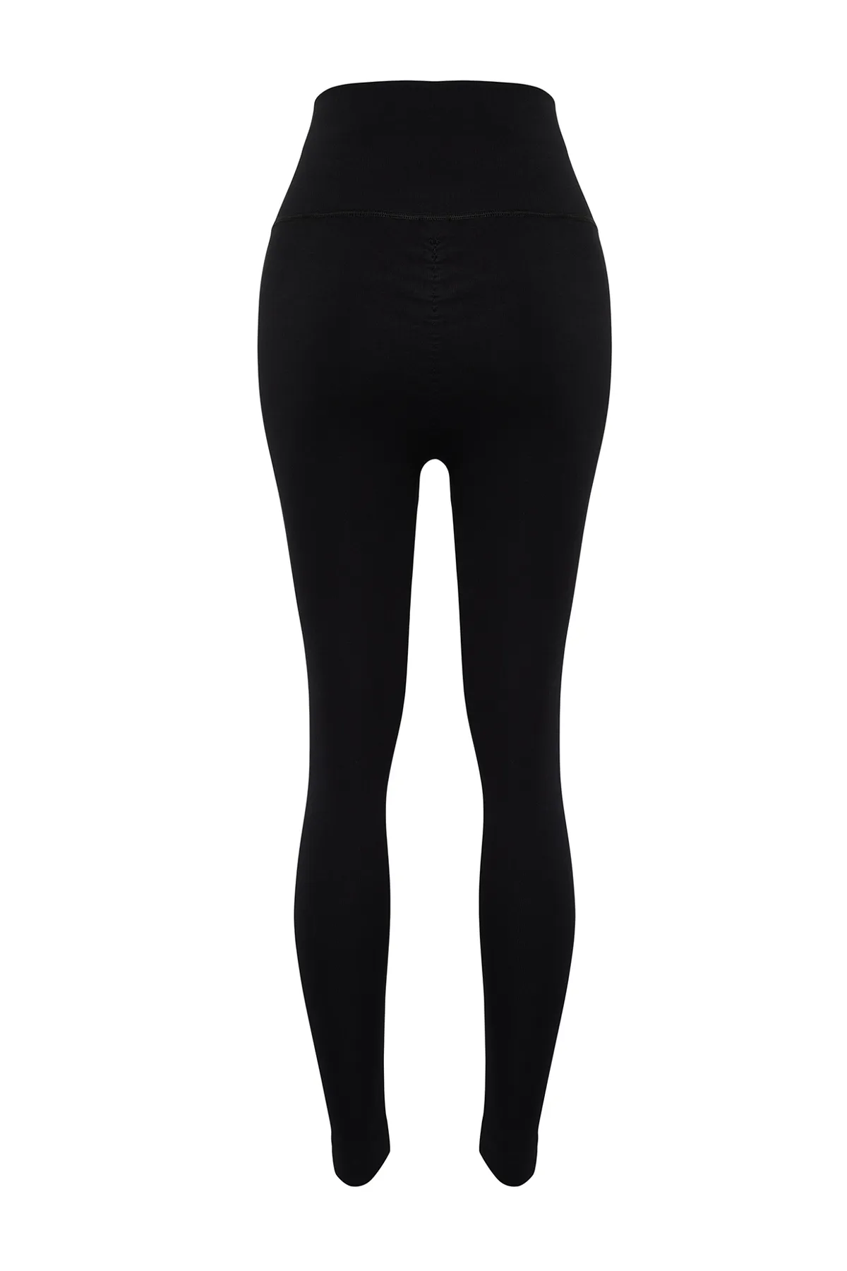 Trendyol Collection  Hochwertige schwarze nahtlose/nahtlose Reflektordruck-detaillierte gestrickte Sport-Leggings in voller Länge THMSS24TY00011