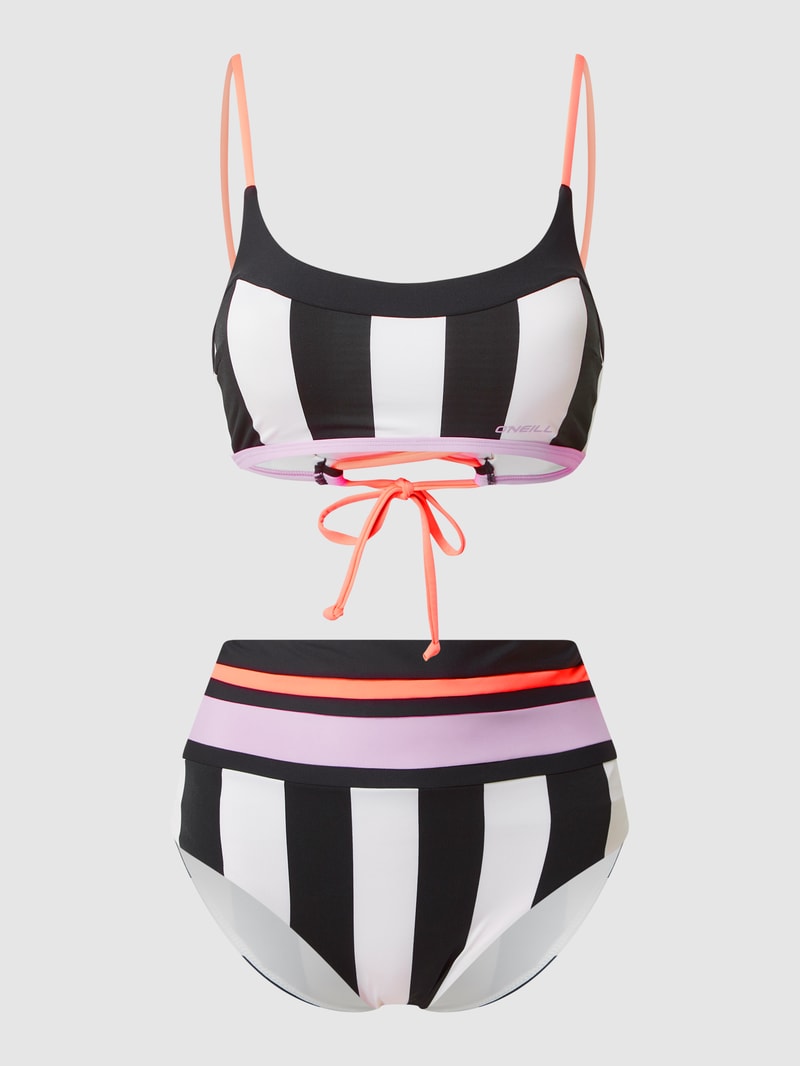 Bikini mit Streifenmuster Modell 'Talaia' in weiß