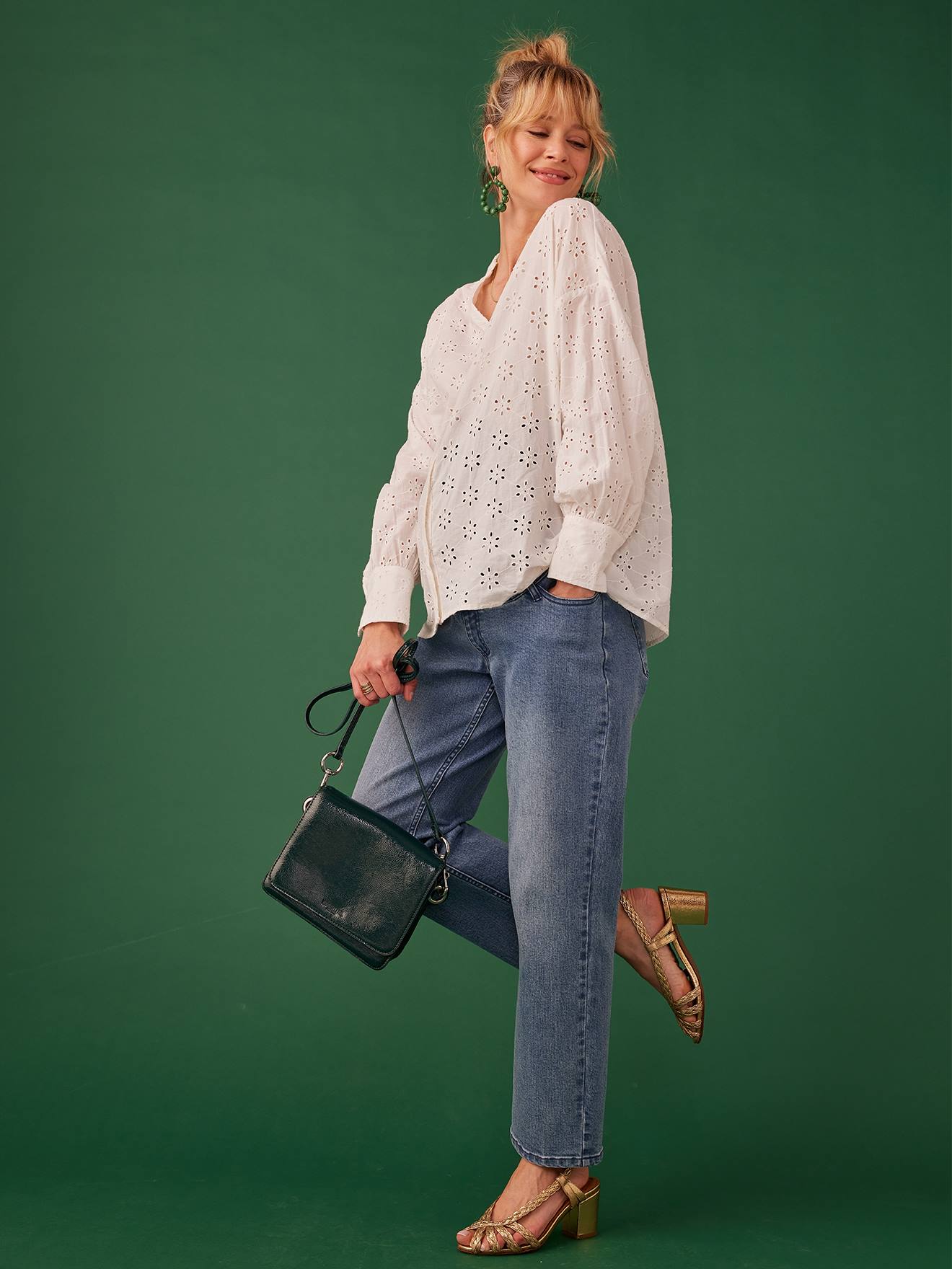 Envie de Fraise Gerade Umstandsjeans mit Seamless-Bund ENVIE DE FRAISE Oeko-Tex - gebleicht