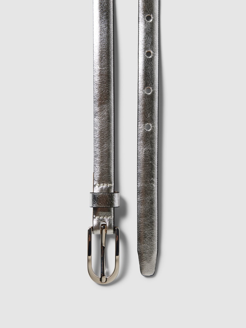 Gürtel aus Leder mit Dornschließe Modell 'Seta' in silber