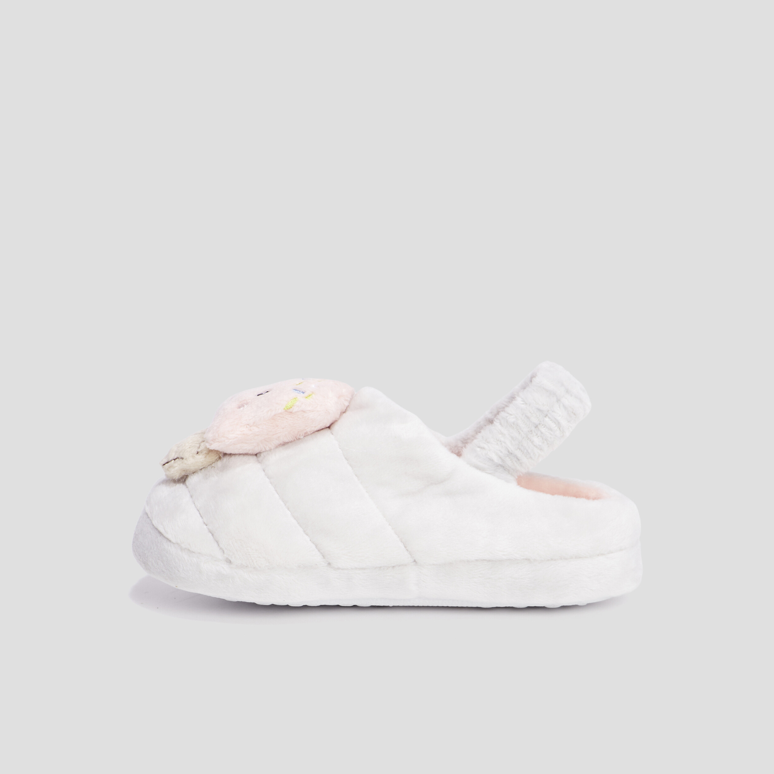 Chaussons mules avec élastique gris fille | La Halle
