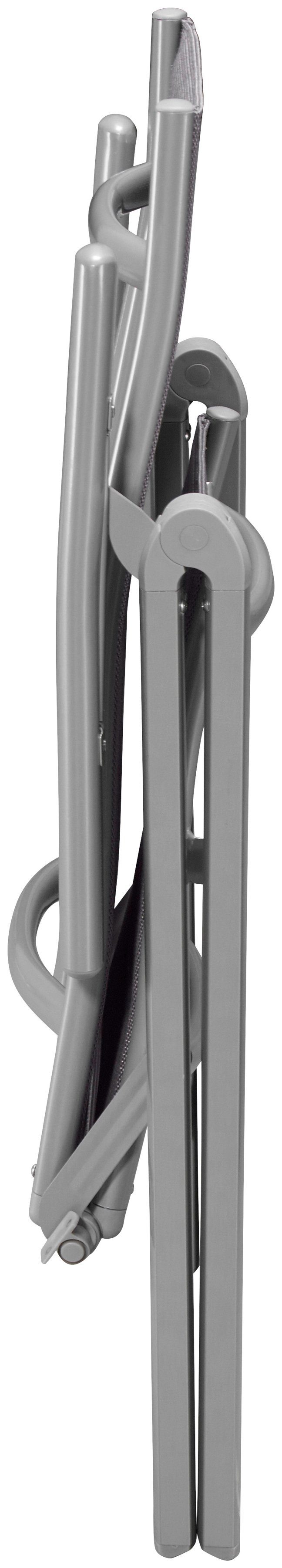 MERXX Gartenstuhl Taviano (Set, 2 St), 2er Set, Alu/Textil, verstellbar, silber