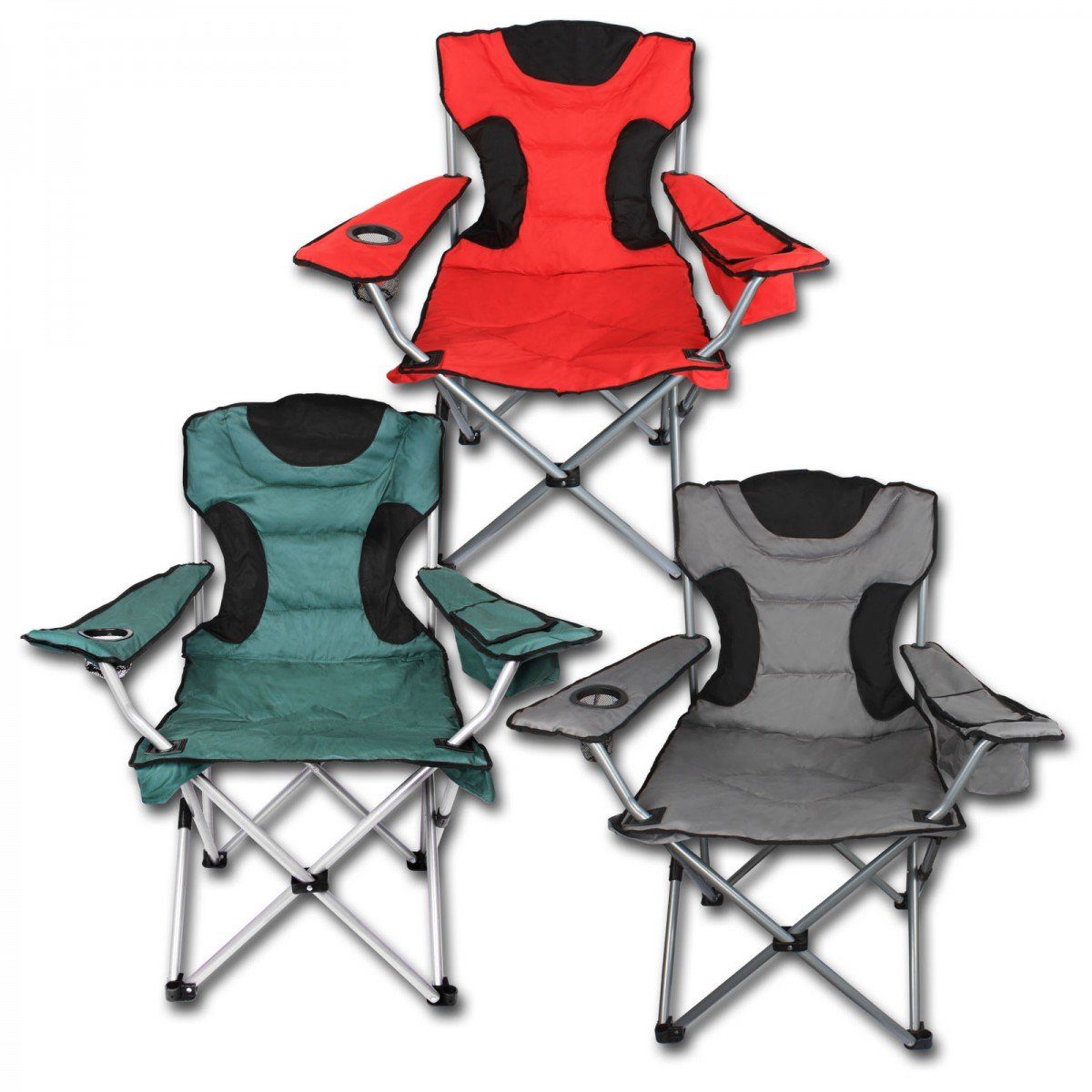 bonsport Campingstuhl Campingstuhl XXL mit Flaschenhalter und Kühltasche