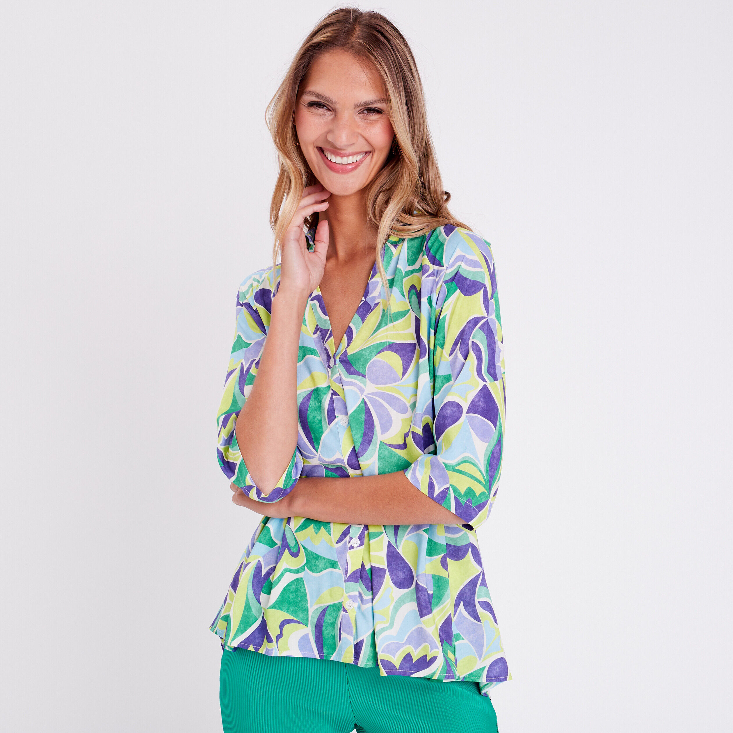 Chemise manches 3/4 beige femme | Cache Cache