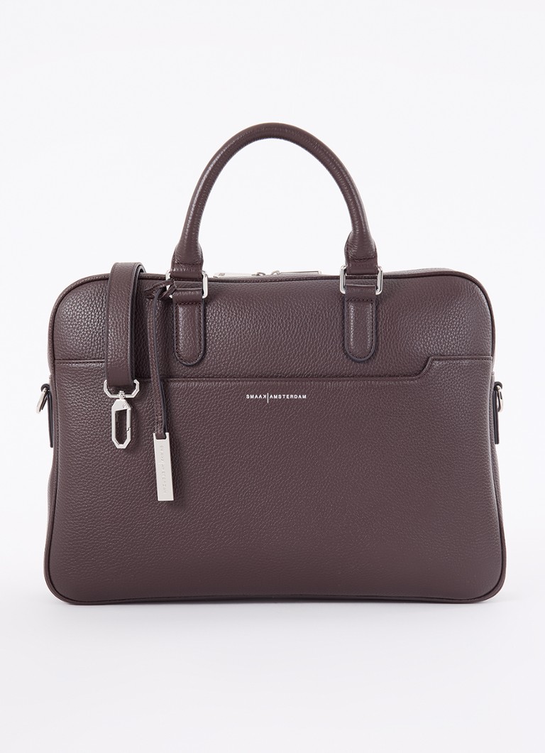 Smaak Nexus Laptoptasche aus Leder mit abnehmbarem Schultergurt