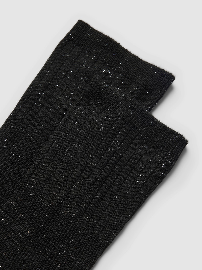 Socken mit Label-Detail Modell 'CLAUDINE' in schwarz