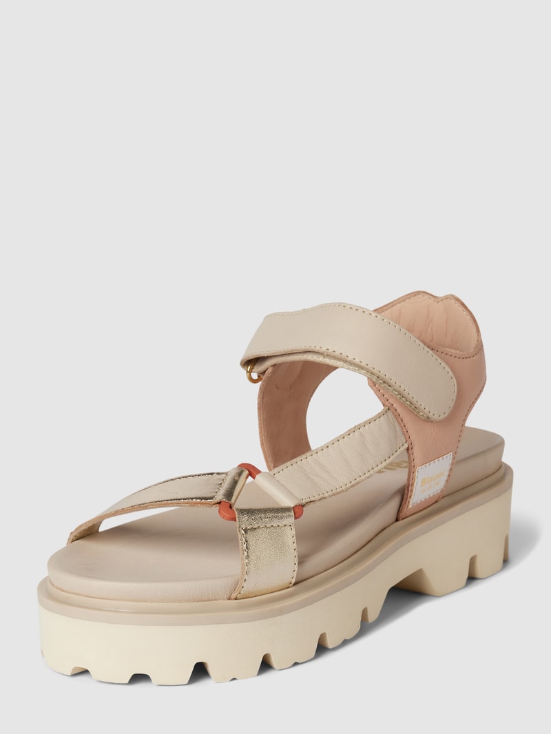 Sandalen aus Leder mit Label-Detail Modell 'ELSIE' in beige