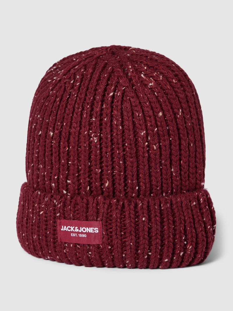 Beanie in Two-Tone-Machart Modell 'CLIFF' in aubergine