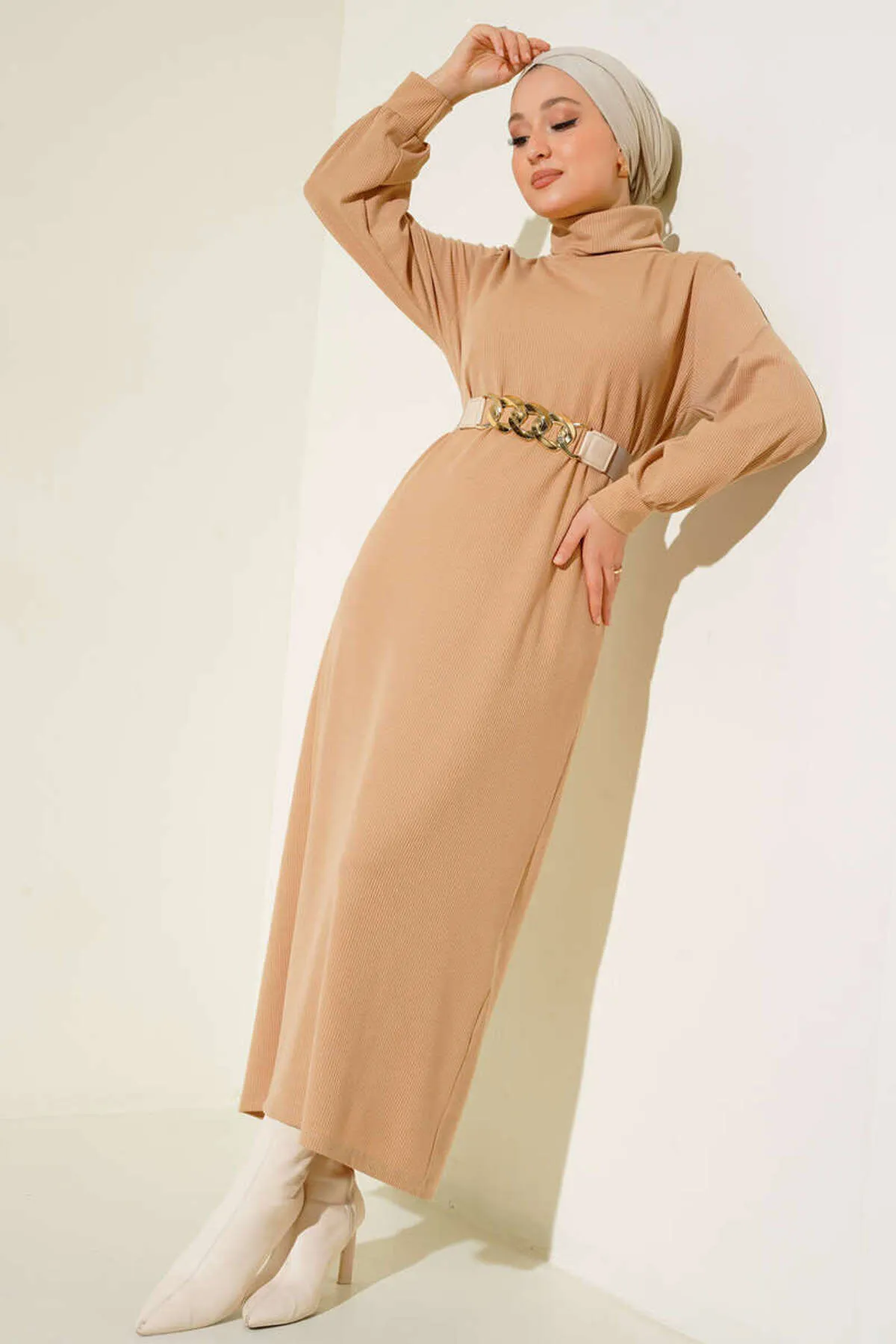 VOLT CLOTHİNG  Rollkragen-Wickelkleid für Damen