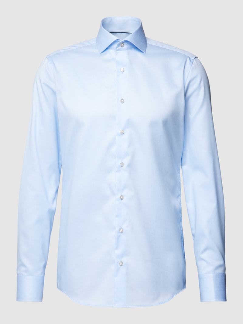 Slim Fit Business-Hemd mit Haifischkragen in bleu