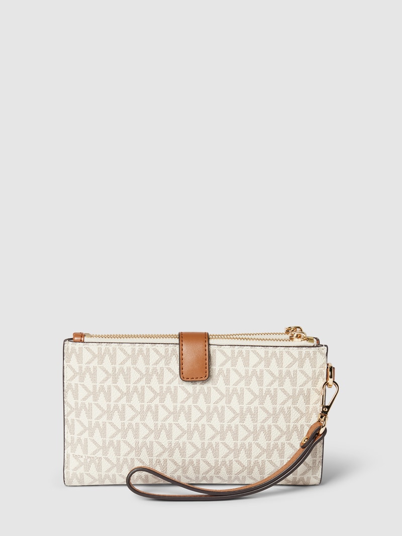 Portemonnaie mit Label-Print Modell 'JET SET' in ecru