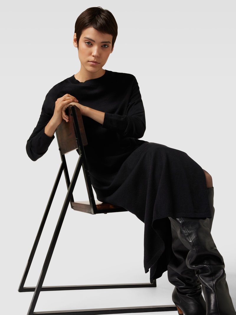 Maxikleid mit Rundhalsausschnitt Modell 'VIEIRA' in schwarz