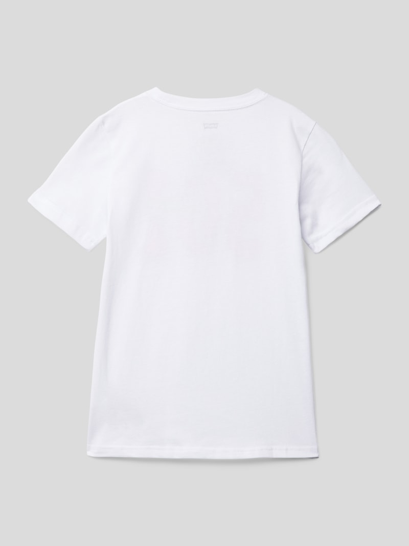 T-Shirt mit Label-Print Modell '501' in weiß