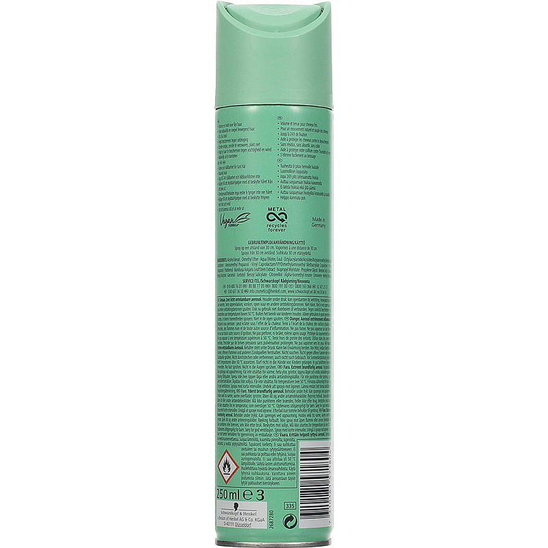 Schwarzkopf Hårspray 250 ml Volume Schwazkopf Taft