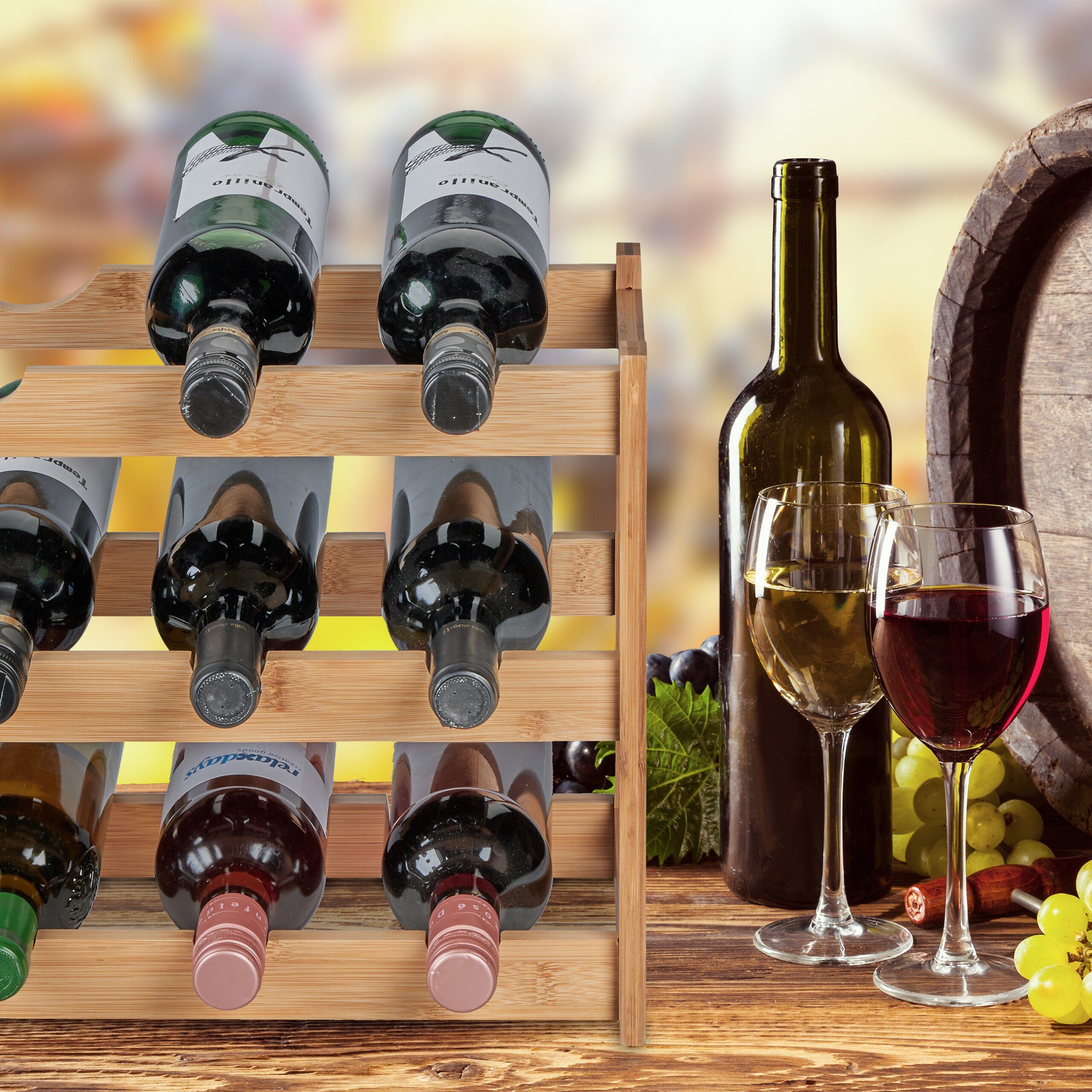 relaxdays Weinregal Weinregal für 12 Flaschen