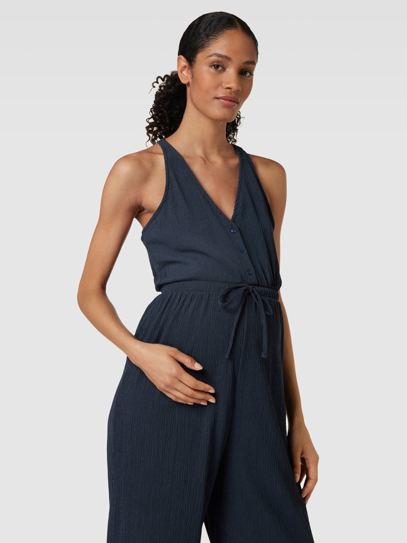 Umstands-Jumpsuit mit Tunnelzug in dunkelblau
