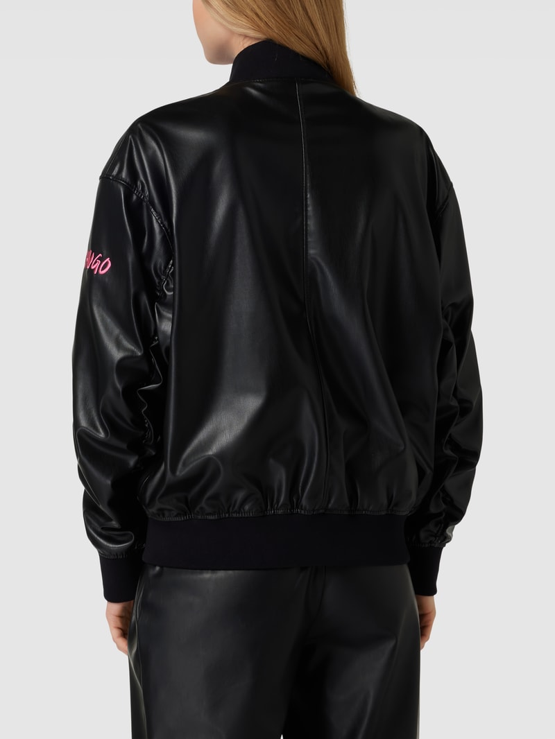 HUGO X P&C - Bomberjacke mit Label-Stitching in schwarz