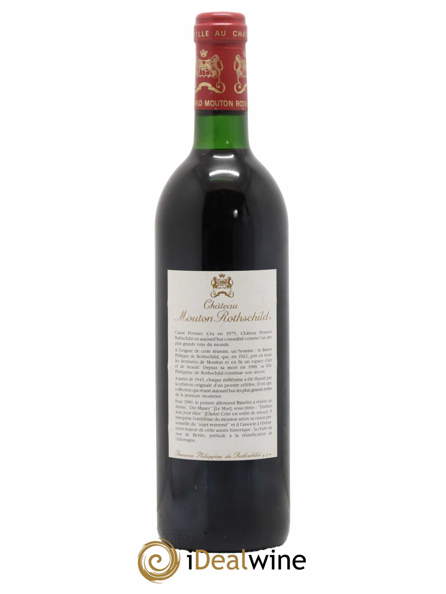 Château Mouton Rothschild 1er Grand Cru Classé  1989 - Lot de 1 Bouteille
