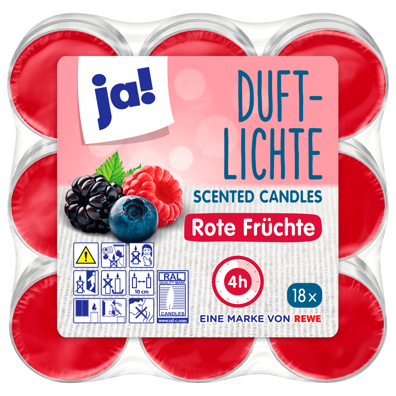 ja! Duftlichte Rote Früchte 18 Stück