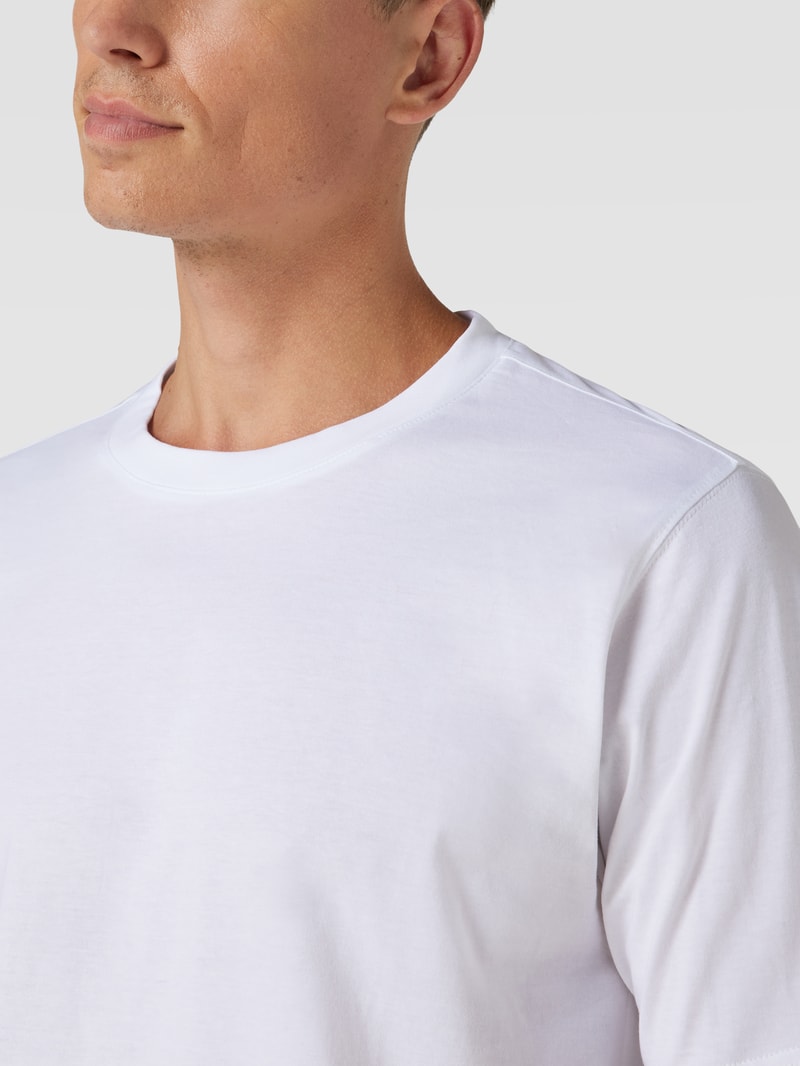 T-Shirt mit Rundhalsausschnitt im 3er-Pack in mittelgrau meliert
