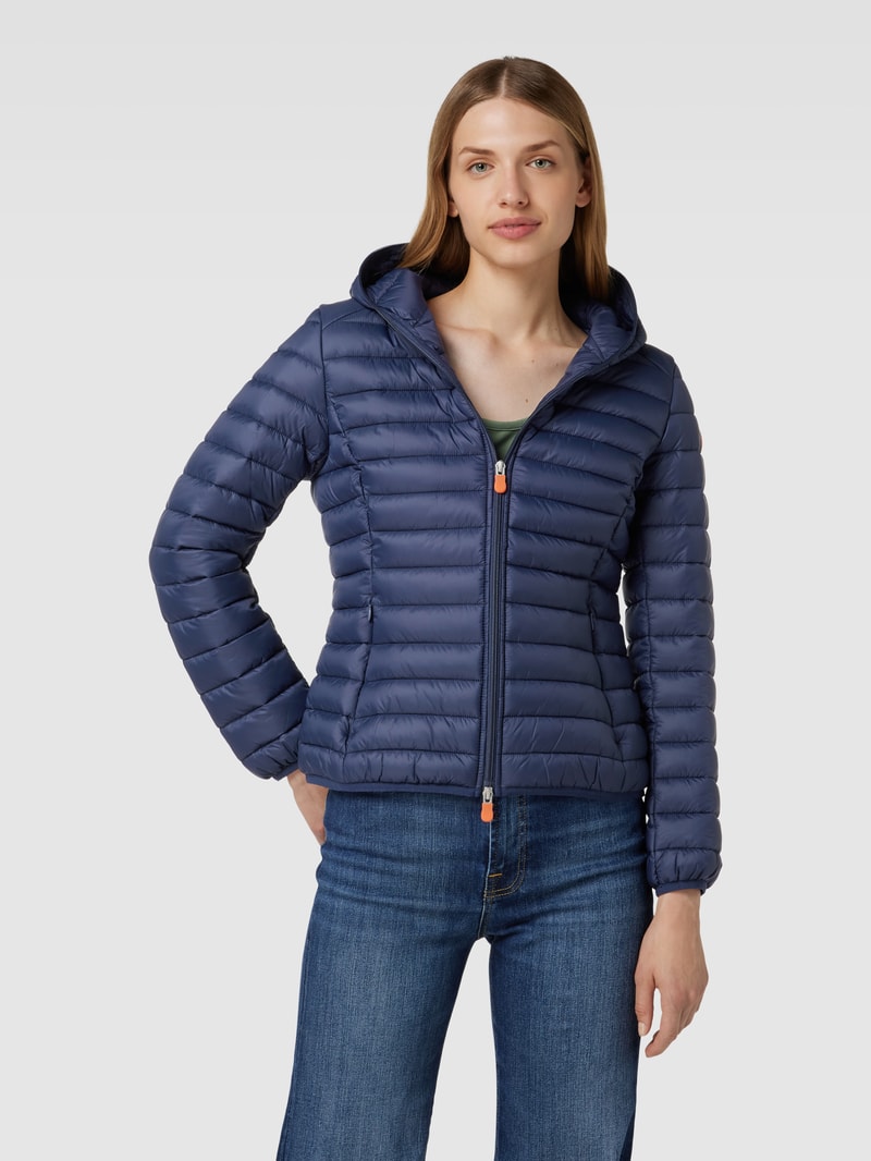 Steppjacke mit Label-Patch Modell 'DAISY' in dunkelblau