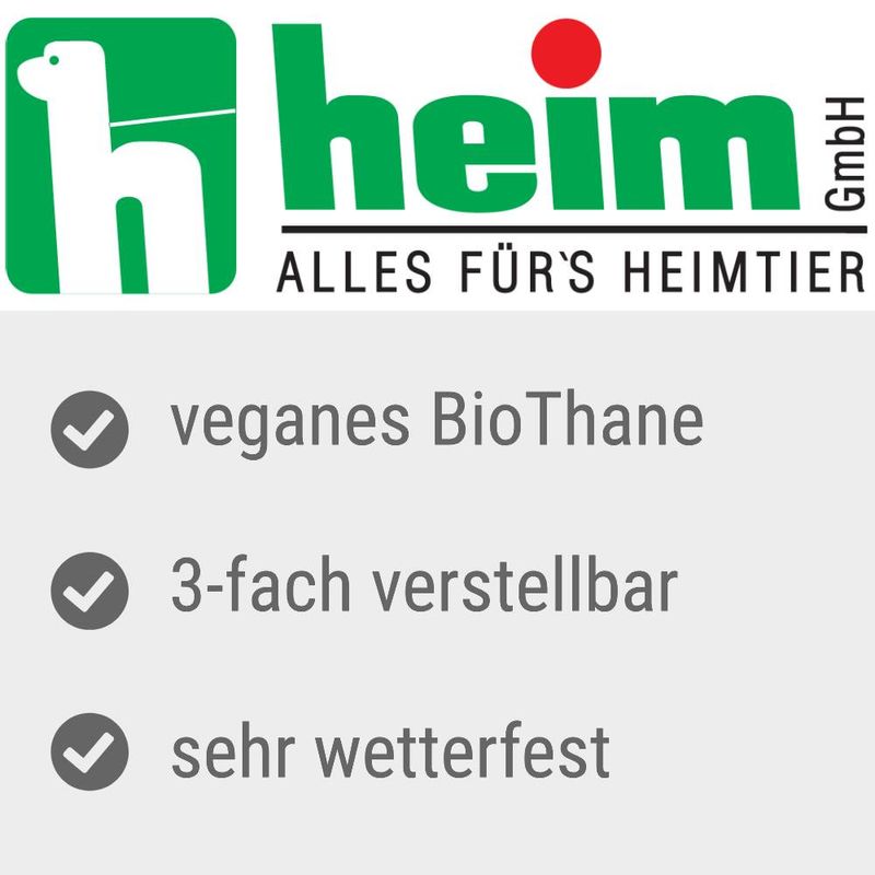 Heim Verstellbare Führleine BioThane, grau