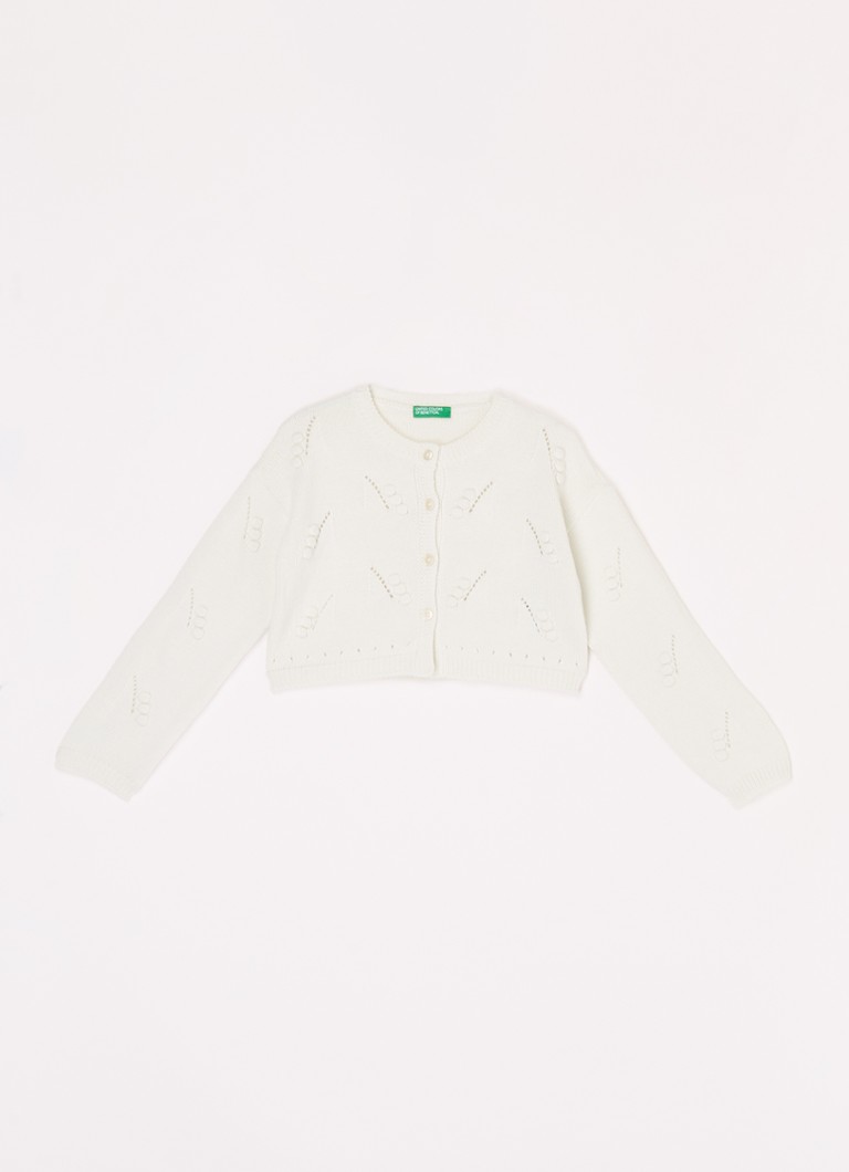 Cardigan gros tricotat Benetton, cu broderie