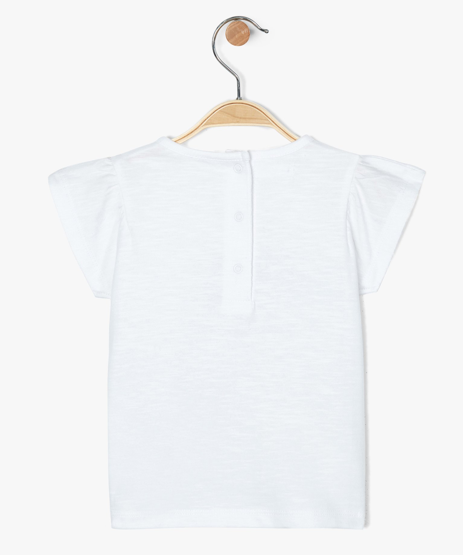 Tee-shirt bébé fille pailleté - LuluCastagnette blanc | GEMO