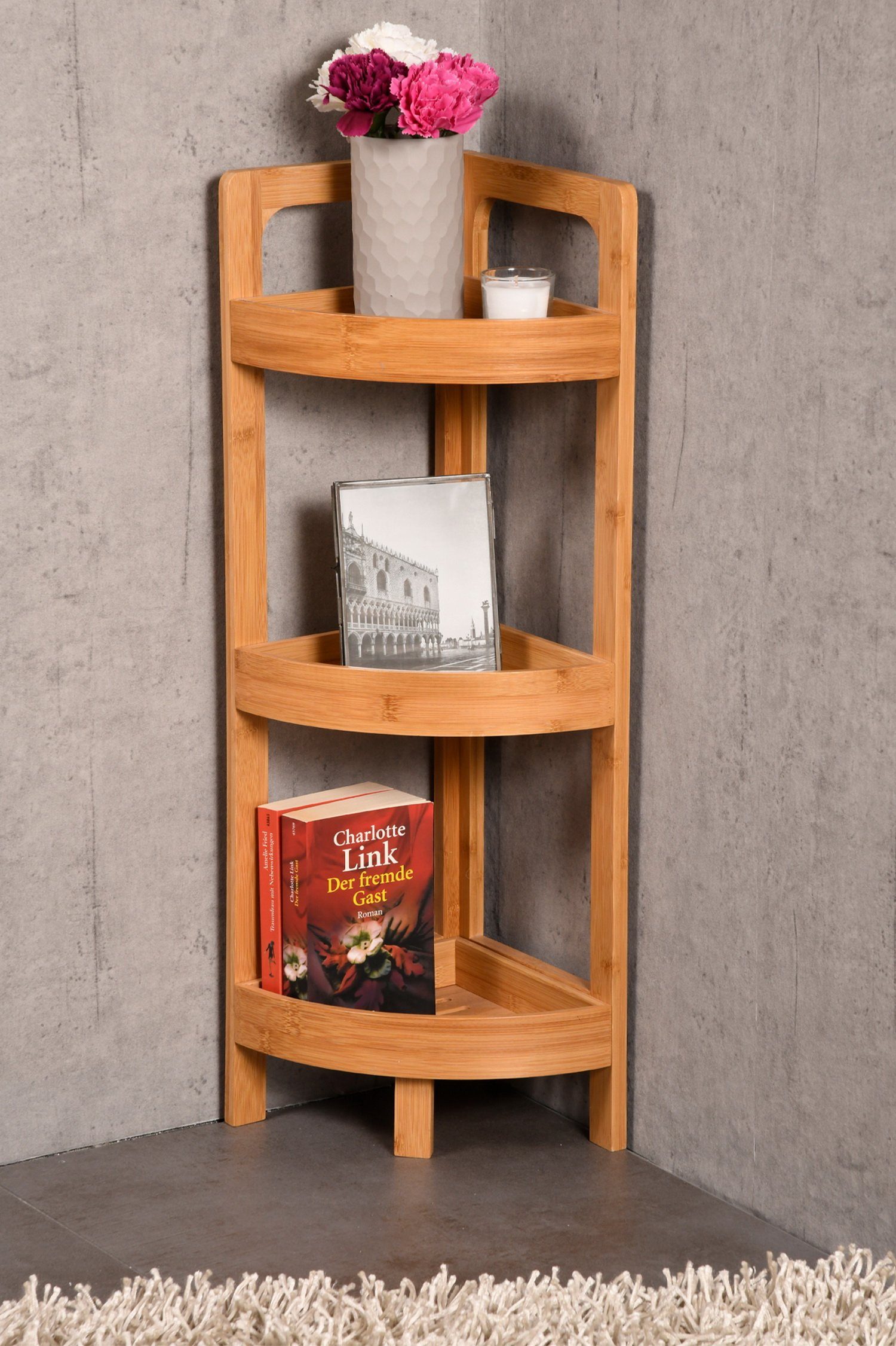 KESPER for kitchen & home Eckregal Bambus Badregal Küchenregal Standregal, FSC-zertifiziert