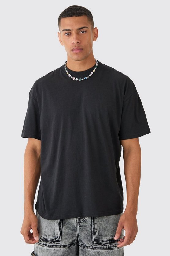 Oversize T-Shirt mit Masken-Print