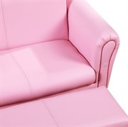 HOMCOM Kindersessel mit Fußhocker, Kindercouch mit Hocker, Kindersofa, Sofa Sessel, Rosa 83 x 42 x 41 cm