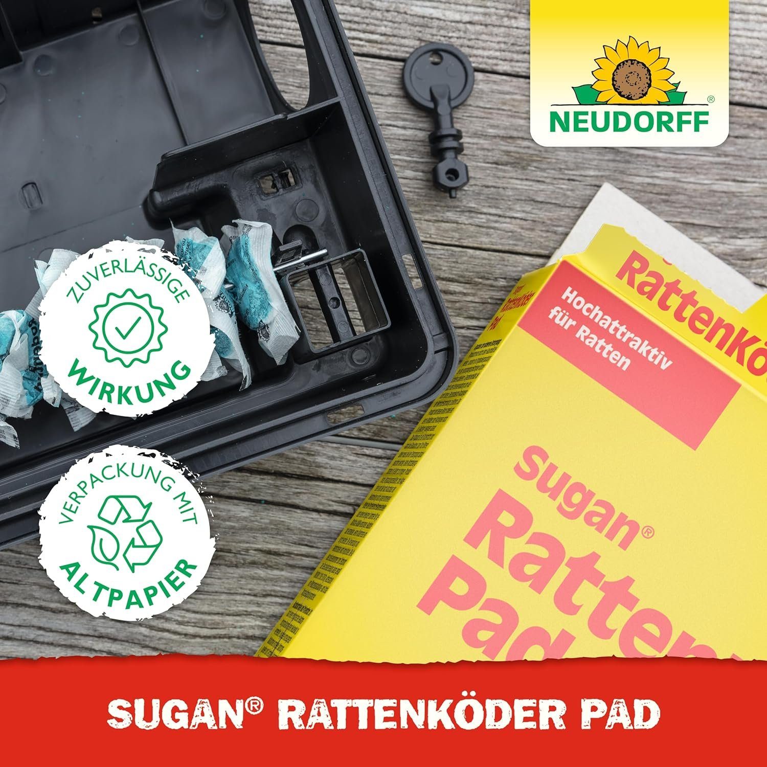 Neudorff Gift-Rattenköder Sugan, 400 g, Ratten effektiv und sicher bekämpfen