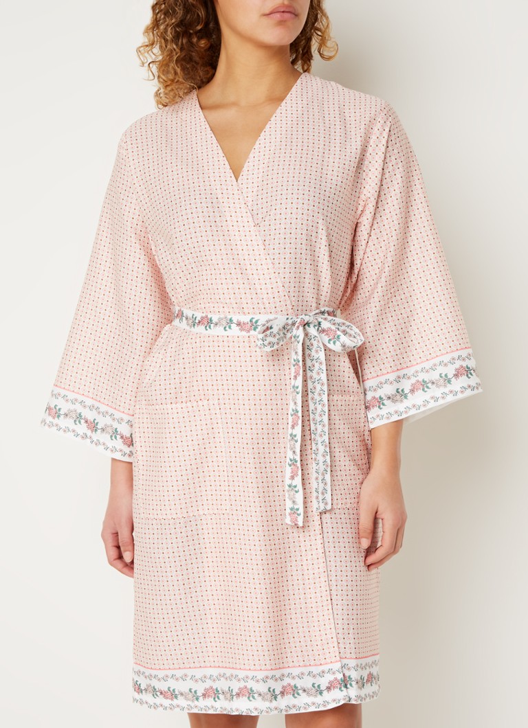 Kimono Laurence Tavernier din satin de bumbac imprimat