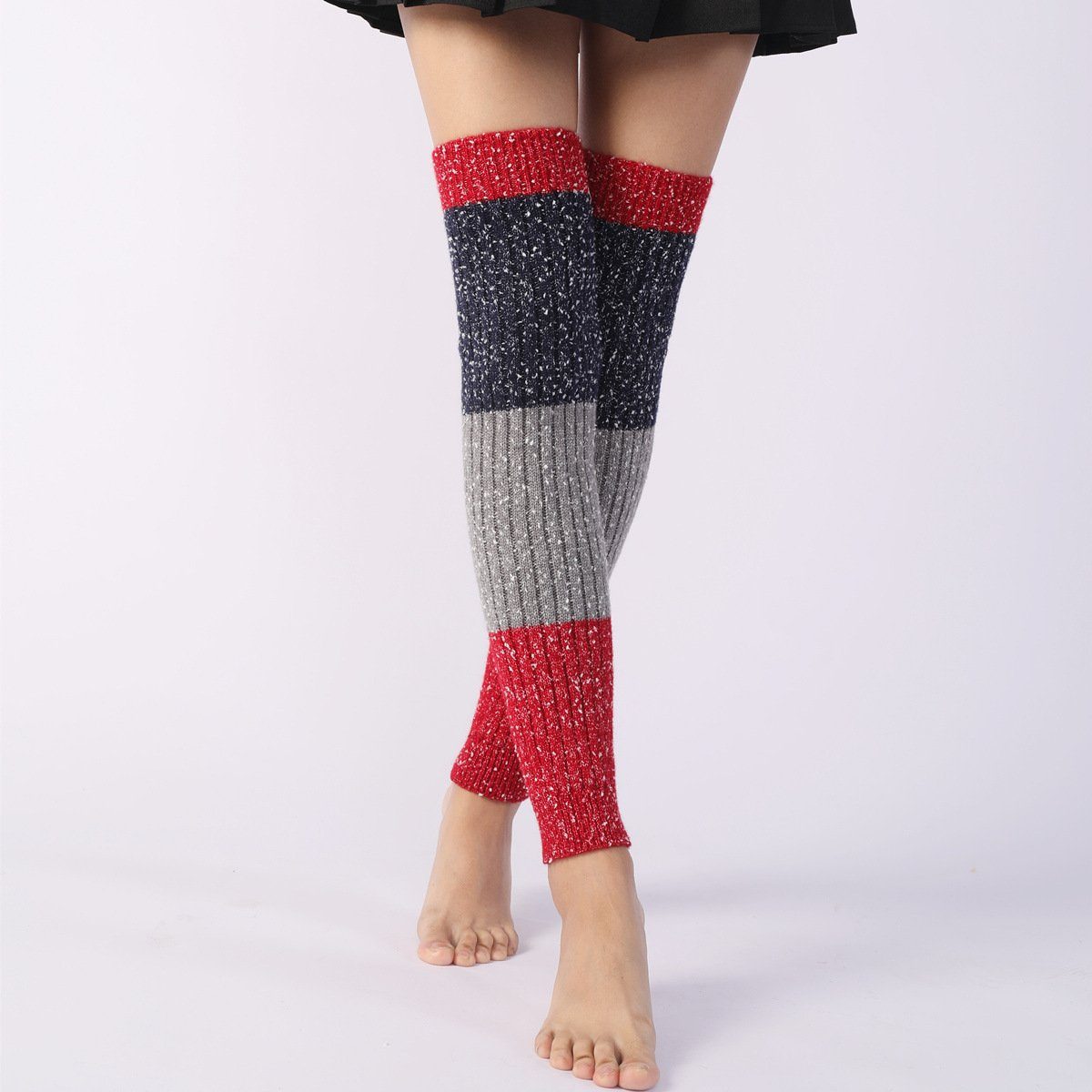 Beinstulpen 1 Paar Overknee Strümpfe Damen Kniestrümpfe(63cm) (1 paar, Strumpf für Ballett Fitness Yoga) Damen Stulpen Lange Gestrickt Beinwärmer