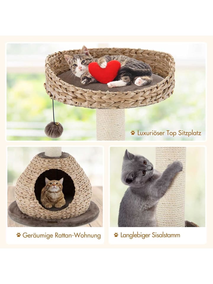 COSTWAY Katzenbaum mit Höhle in Braun günstig kaufen onesize