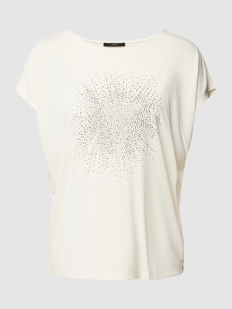 T-Shirt mit Ziersteinbesatz in offwhite