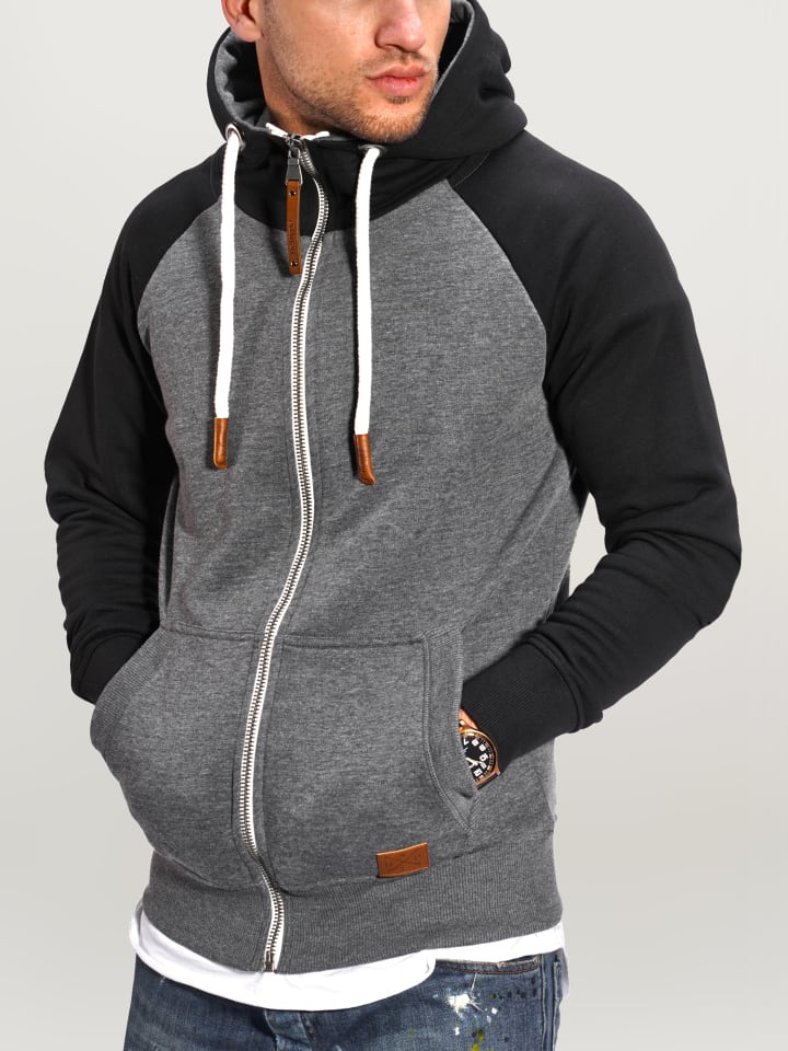 behype Sweatjacke RAGLAN in dunkelgrau günstig kaufen
