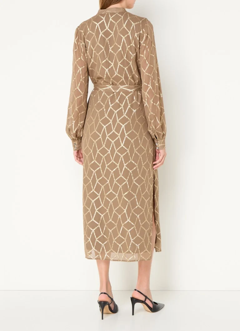 Bruuns Bazaar  Luccas midi blousejurk met print en lurex