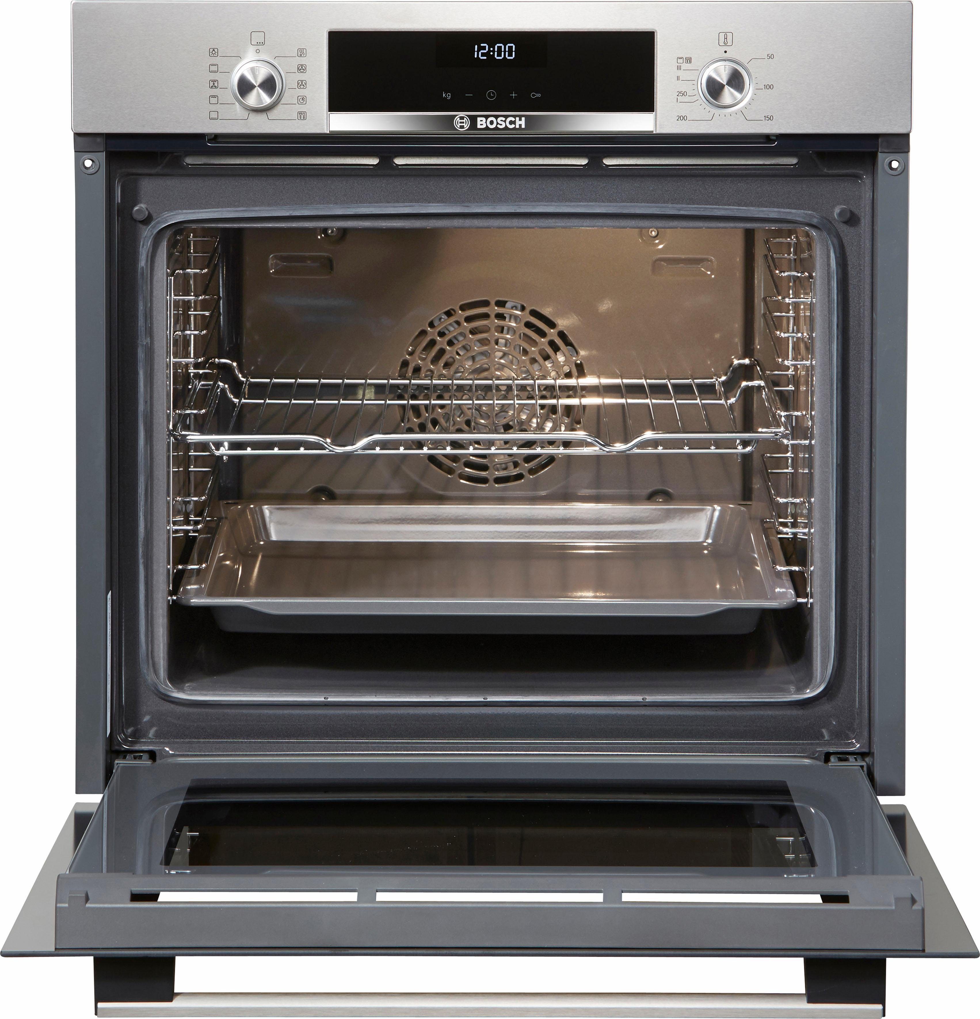 BOSCH Einbaubackofen Serie 6 HBA537BS0, mit Teleskopauszug nachrüstbar, ecoClean Direct
