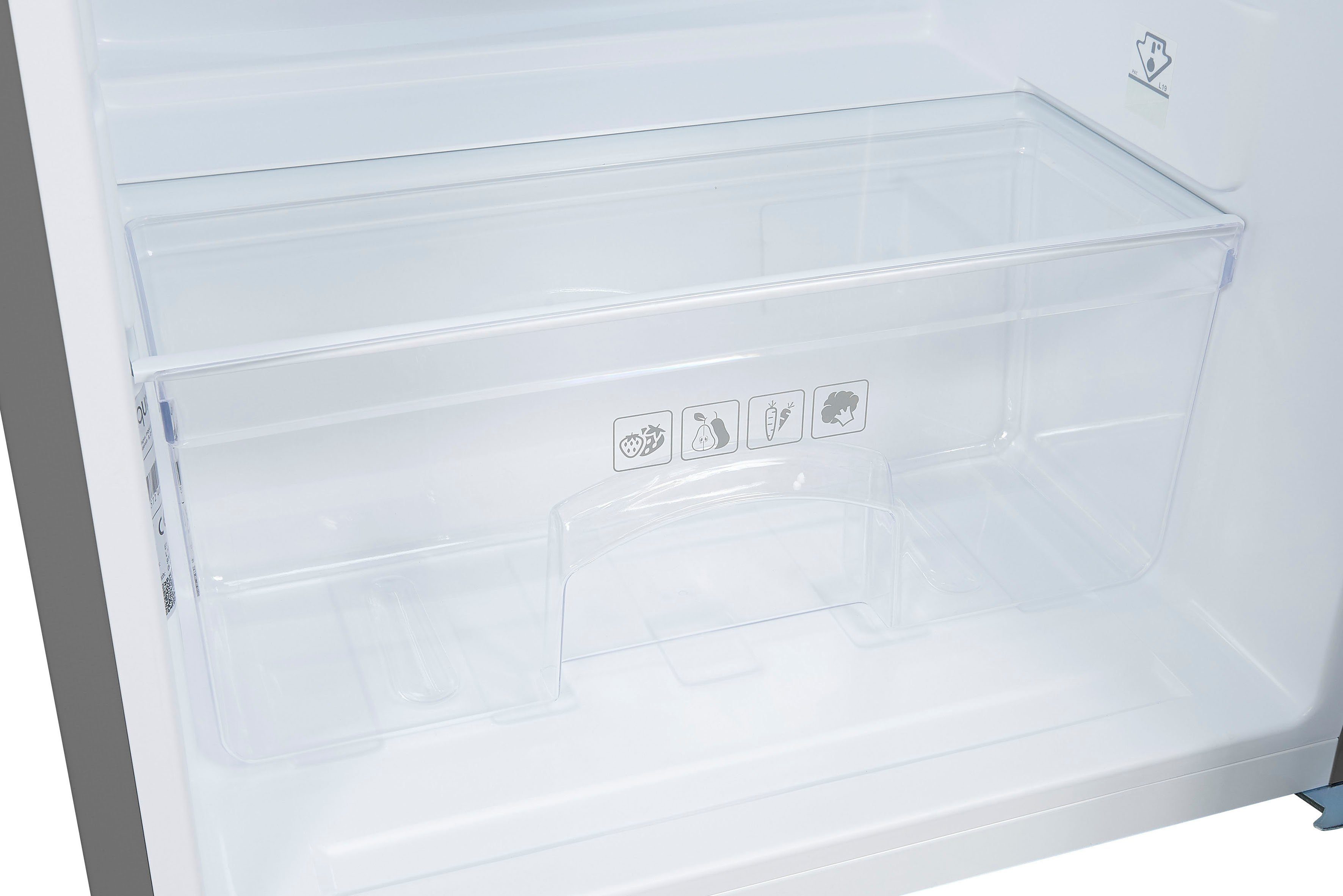 exquisit Kühlschrank KS16-V-H-040E inoxlook, 85,5 cm hoch, 55 cm breit